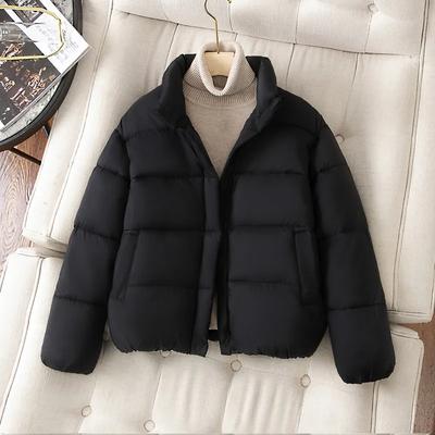 Women Winter Thick Cotton Padded Coats  Short Parka Jacket Women Stand Collar Loose Puffer Parkas Down Jackets Outwear
