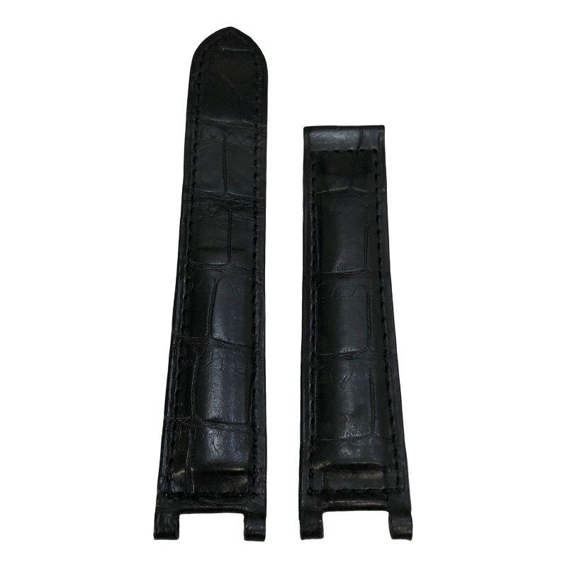 Used CARTIER Watch replacement strap for Cartier Pasha Lug side 20mm Buckle side 18mm Black Croco leather band [Used] 22605K216