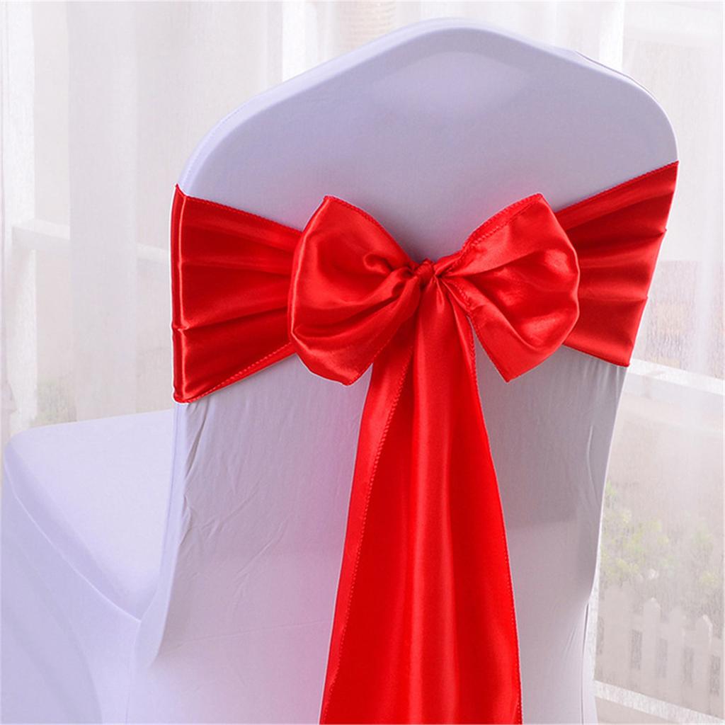 5Pcs Chair Sashes Knot Bands Chair Bows for Wedding Party Banquet Event Country Wedding Chair Decoration