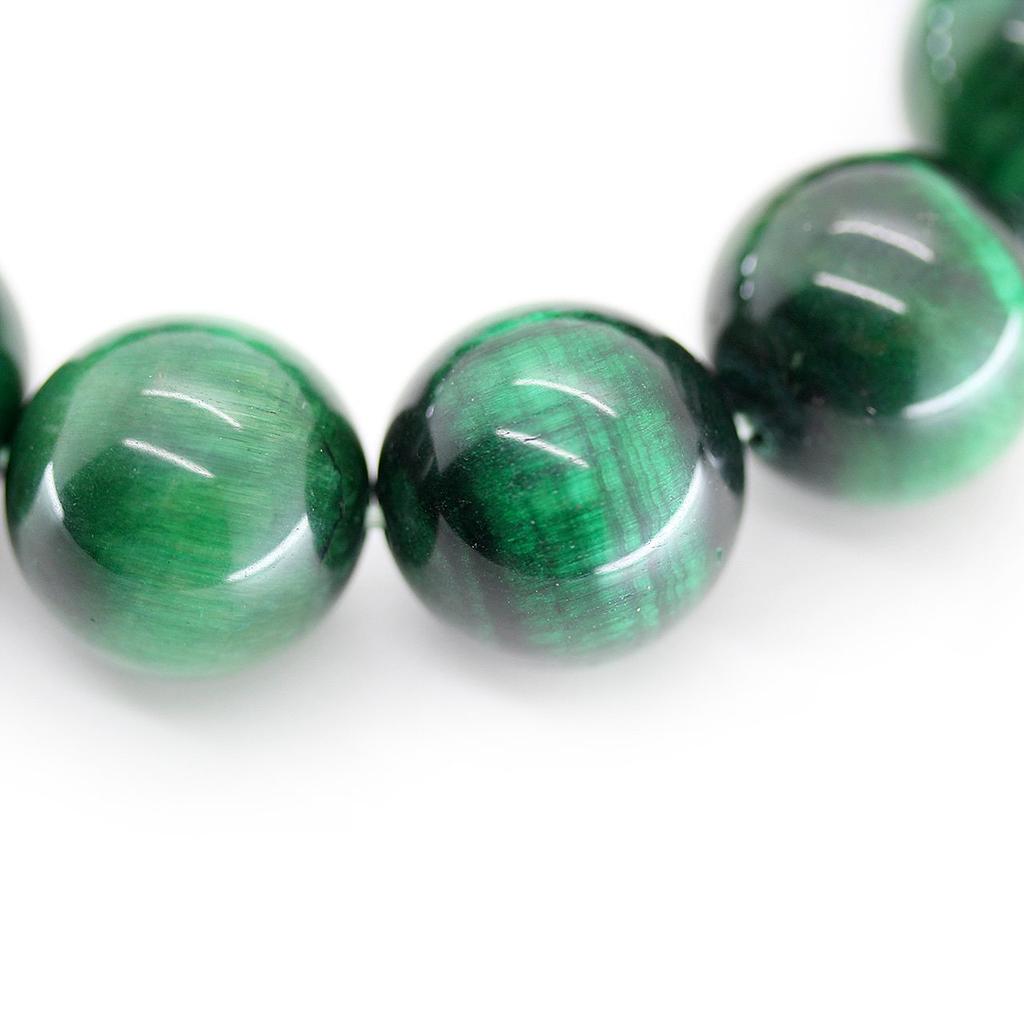 [Ishiki] Green Tiger Eye 16mm Prayer Beads Bracelet, Natural Stone, Power Stone, Good Luck with Money, Career, and Wealth [b315]