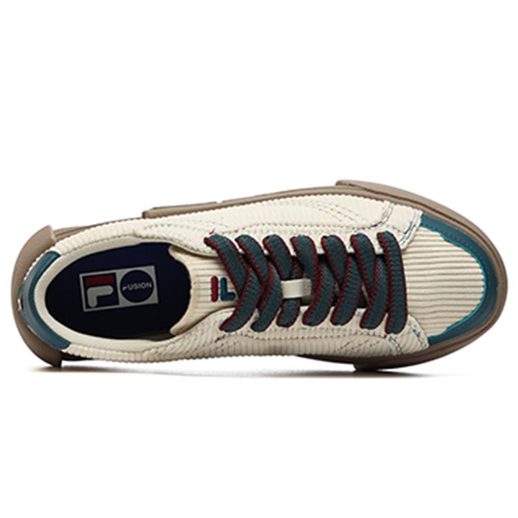 Fila Fusion POP Low Top Skateboard Shoes Men's Beige White Blue (Unisex) Skateboard Shoes T12M218204FAS