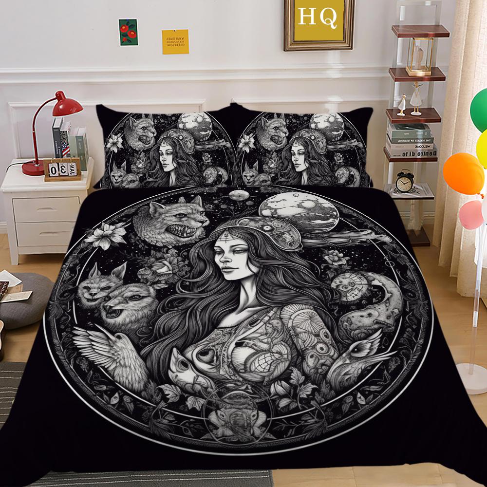 Beauty Skull Printed Comforter Cover Set Full Size Microfiber Home Textiles High Quality Luxury Bedspreads
