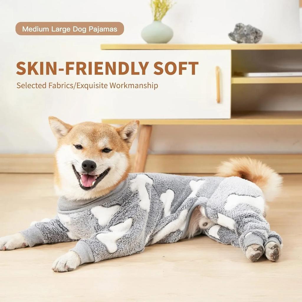Winter Clothes for Dogs Pajamas Jumpsuit Four Legs Winter Onesies for Medium Large Dogs Warm Puppy Jumpsuit Dog Clothes