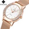 WWOOR Women Watch Luxury Diamond Dress Watch For Women Waterproof Ladies Quartz Bracelet Wristwatch Gift