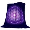 Flower of Life Sacred Geometry Star Cluster Flannel Blankets Print Mandala Religious Soft Throw Blankets for Sofa Plush Quilt
