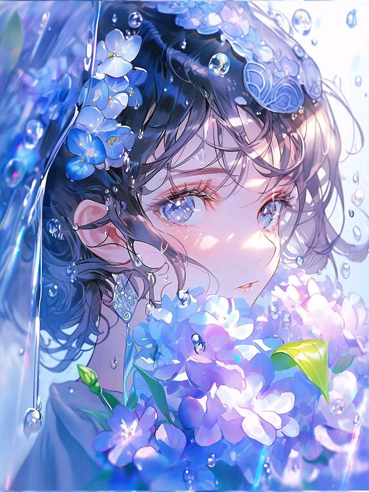 DIY5D Children's Diamond Painting Girl Cartoon Portrait Embroidery Full Diamond Home Decoration Cross Embroidery Set Decoration