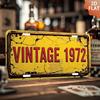 2D Flat - 1pc Vintage 1972 Metal Sign - 6x12 Inch Aluminum Wall Art with Distressed Yellow & Red Design, Perfect for Home, Bar