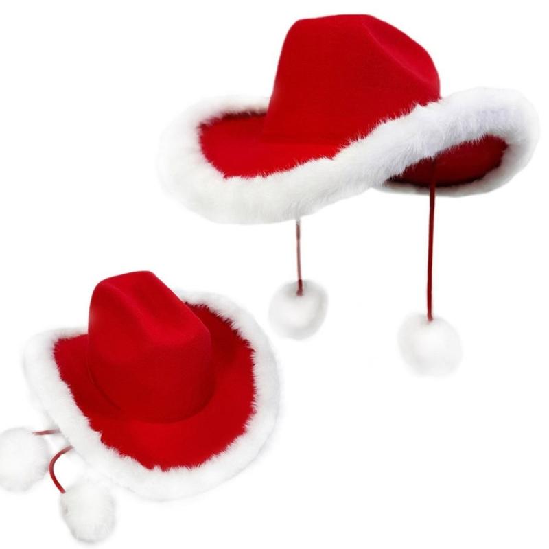 Christmas Western Styles Fringed Cowboy Hats Fashion Cosplay Accessory For Outdoor Event And Costume Parties