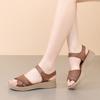 Top Layer Cowhide Summer New Thick Soled Sandals Women's Leather Soft Soled Anti Slip Mother Shoes Comfortable Women's Shoes