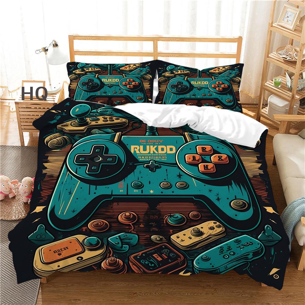 Capa de Cama Estampada de Console de Jogo 3D Poliéster Conjunto de Capa de Edredom Tamanho Solteiro Moda Cool Conjunto de Cama para Casa