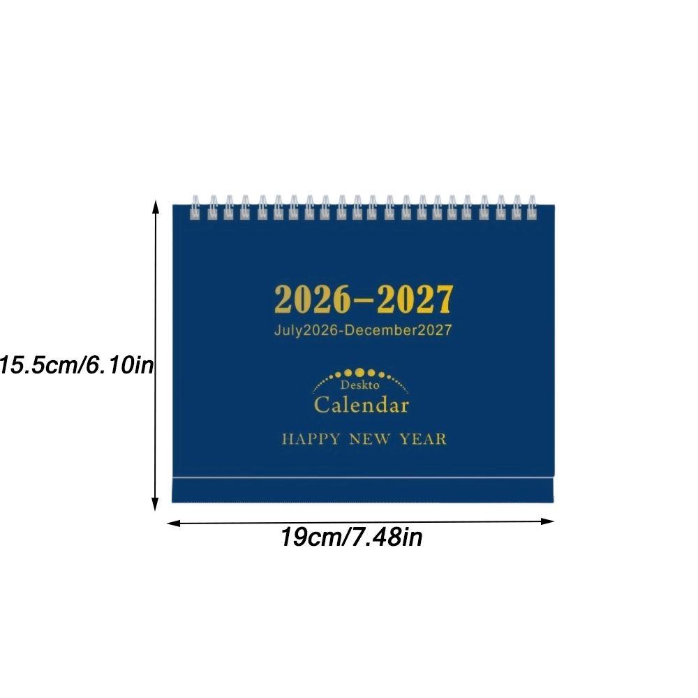 Twin Wire Binding 2026-2027 Desk Calendar Standing Flip Design Monthly Planner Home Office