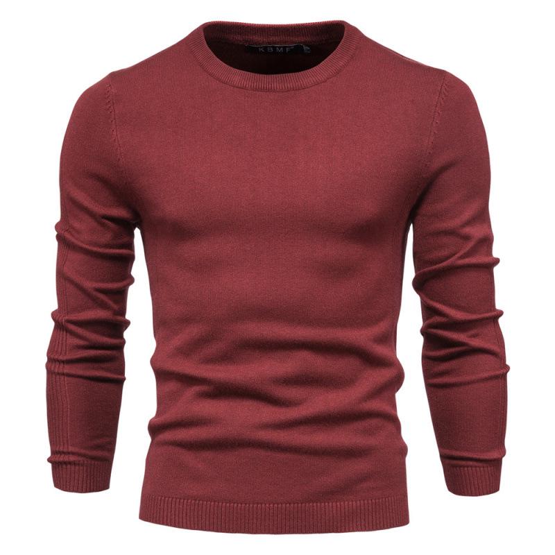 Men's High Collar Casual Knitted Pullover Sweater for Autumn and Winter