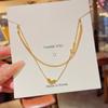 Korean 18K Gold Titanium Steel Women's Clavicle Necklace - Versatile, High-End, Non-Fading Temperament Choker.