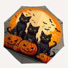 1pc Halloween Night Black Cats Automatic Folding Umbrella - 3 Folding Design, Vivid Cartoon Pattern, Suitable for Outdoor Activities, A Gift for