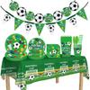 World Cup Party Decorations Set, Disposable Paper Plates Cups Banner Tablecloth, Soccer Theme Birthday Party Supplies