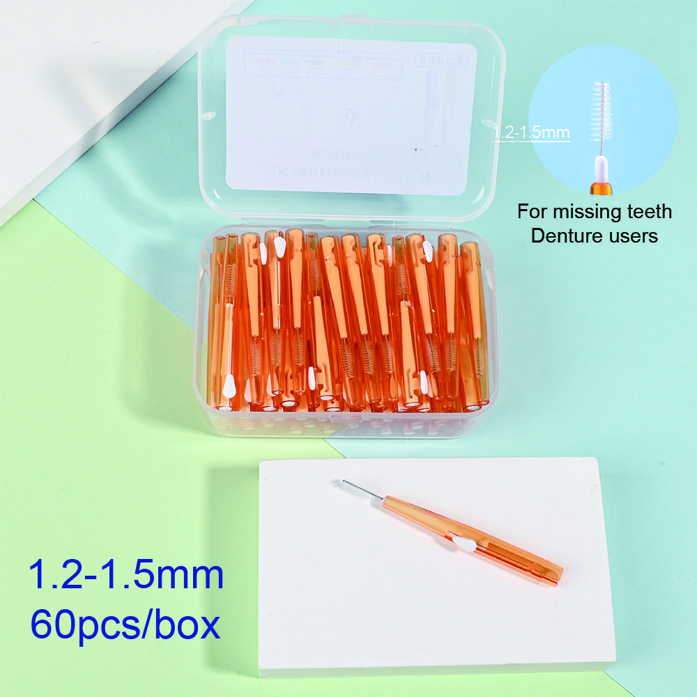 60pcs/box Interdental Brushes Dental Teeth Cleaning Orthodontics Oral Care Toothpick Dental Tool Floss Orthodontic Tooth Brush
