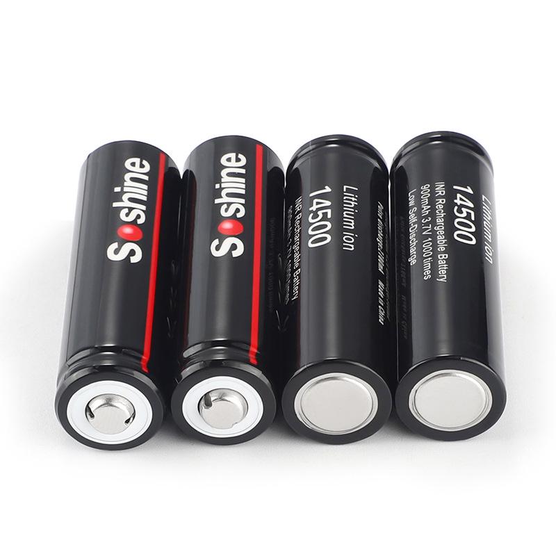 14500 3.7V Rechargeable Lithium Battery - 900mAh, Compatible with Small Fans, Mice, Flashlights.