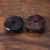2pcs Hand-Woven Brown Leather Football Buttons, High-End Suit, Coat, Trench Coat, Black Button Buttons