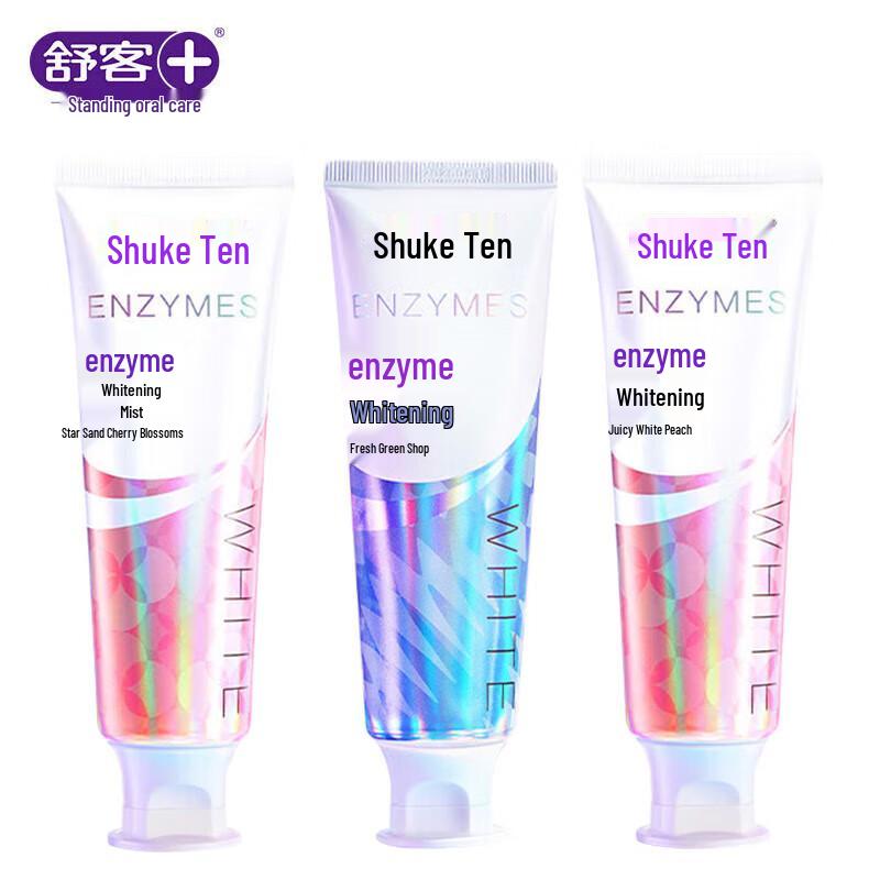 Shuke Whitening Enzyme Toothpaste 3-Pack (Cherry Blossom, Peach, Lime)