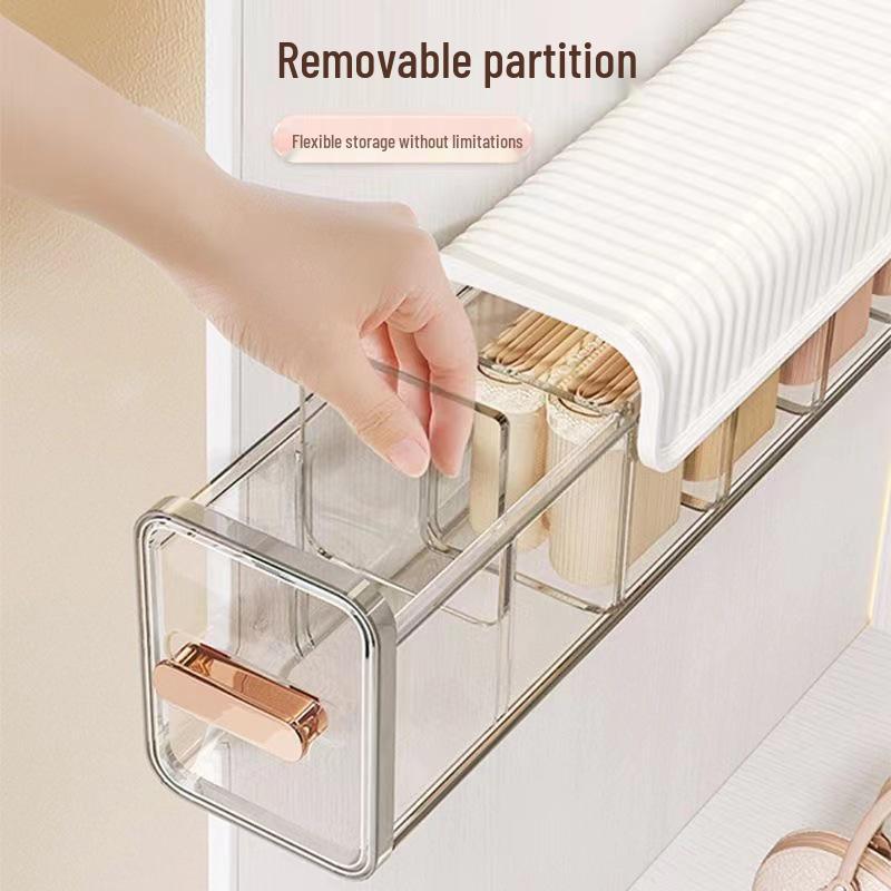 Wall-Mounted Transparent Organizer Box for Cables, Socks, and More