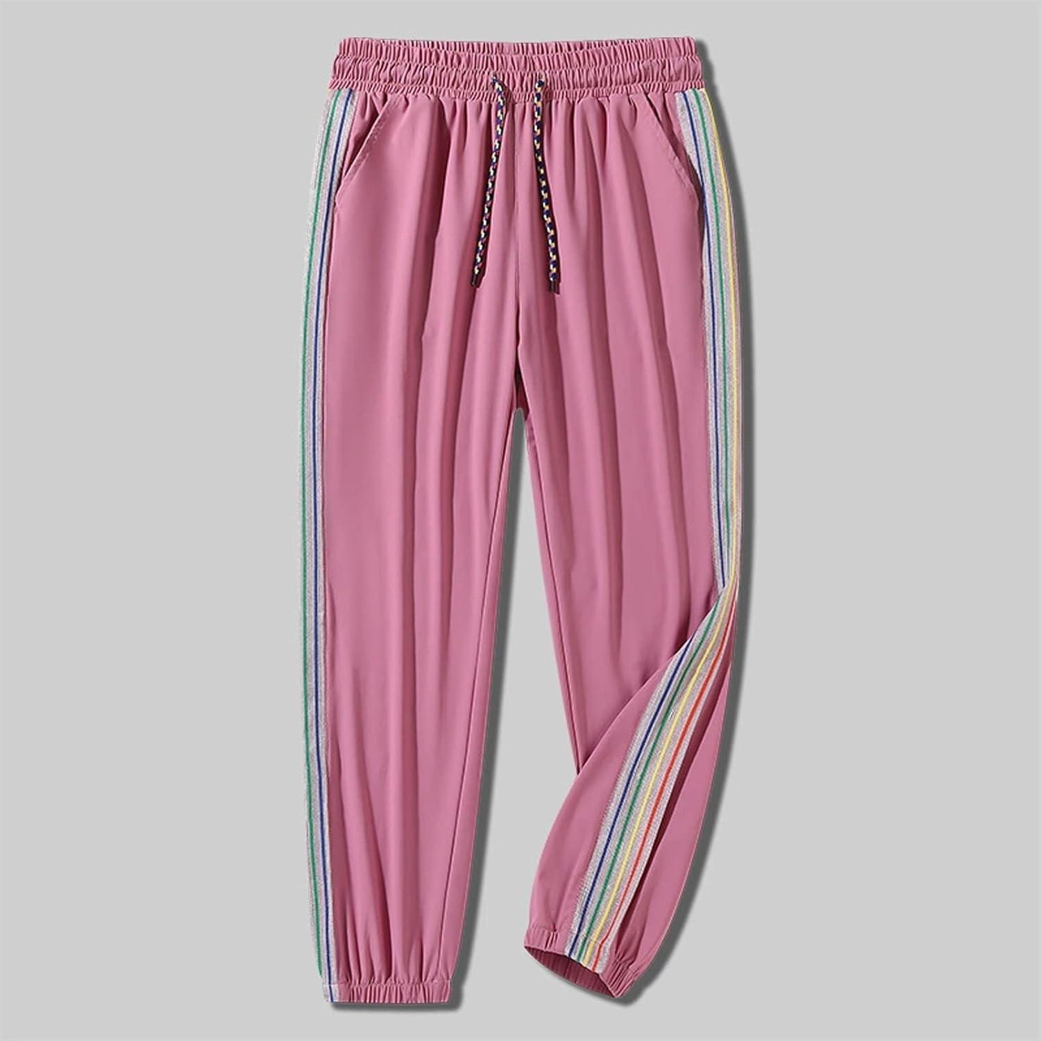 

Women s Casual Colour Elastic Waist Straight Casual Pants With Pockets L