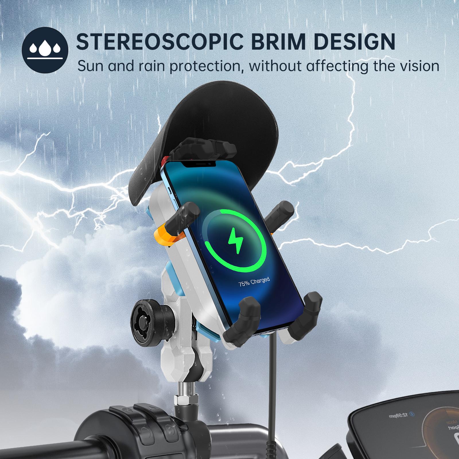 Шарнирная головка M8/M10 + амортизирующий кронштейн для телефона Беспроводная зарядка 15 — фото 4