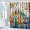 A Whimsical Cats Shower Curtain: Add a Touch of Playfulness To Your Bathroom with This Adorable Design Featuring Colorful