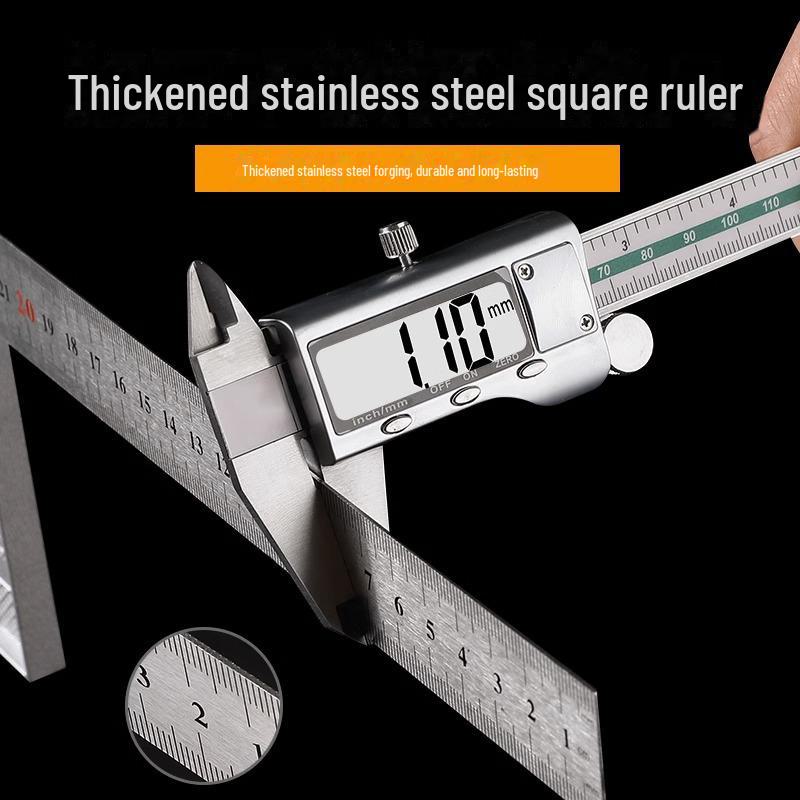 90° Aluminiumlegierung Edelstahl Winkelmesser - L-Form, Verdickt 300mm für Holzbearbeitung