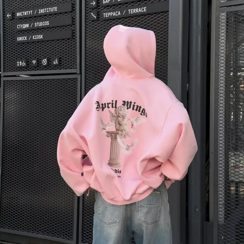 2026 Womens Oversized Hooded Zip-Up Sweatshirt Streetwear Graphic Print Loose Fit Long Sleeve Casual Top