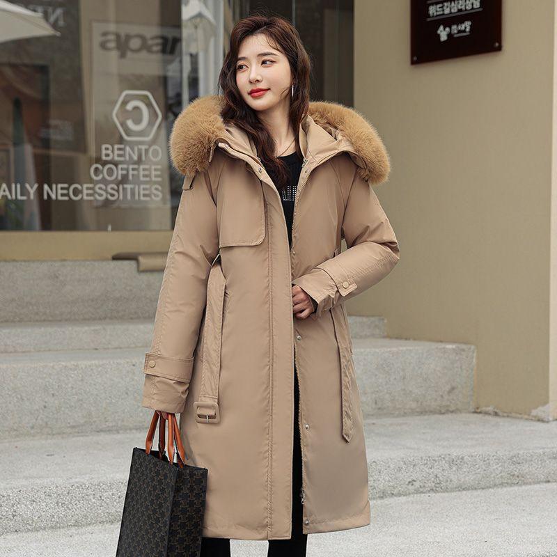 Detachable Parka Women's New Down Jacket Women's Winter Cotton-padded Jacket Mid-length Over-the-knee Large Fur Collar Coat