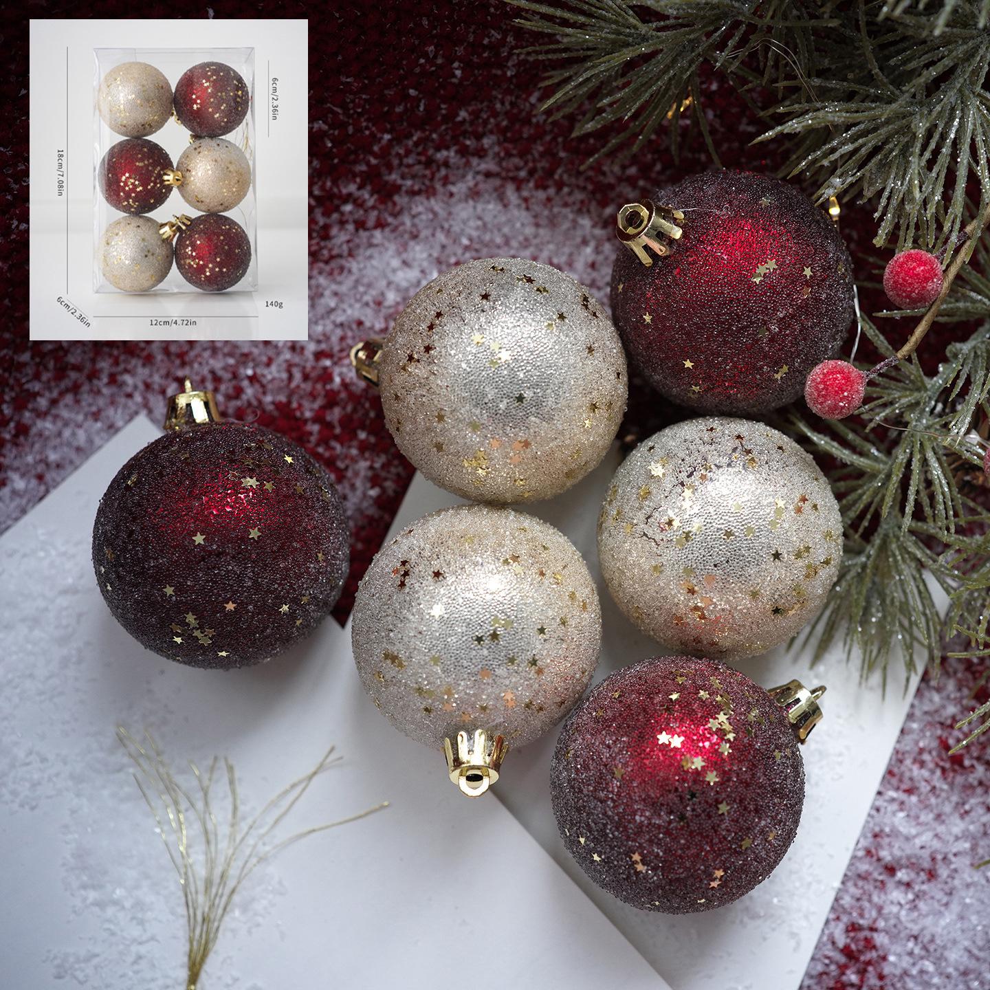 Light Champagne Irregular Shaped Christmas Ball Ornaments: Painted & Plated, 4/6/8CM, for Tree Decoration.