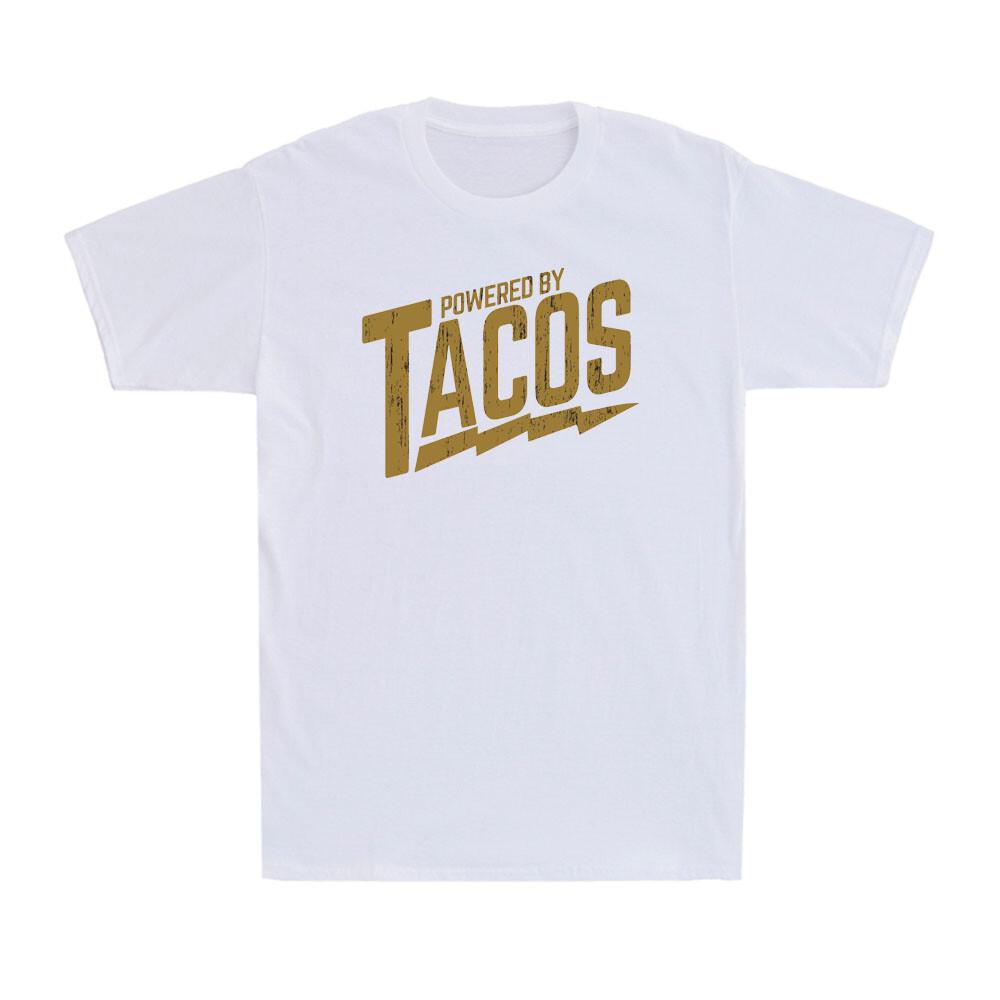 Powered By Tacos Shirt Funny Sarcastic Vintage Retro Graphic Men s T-Shirt S