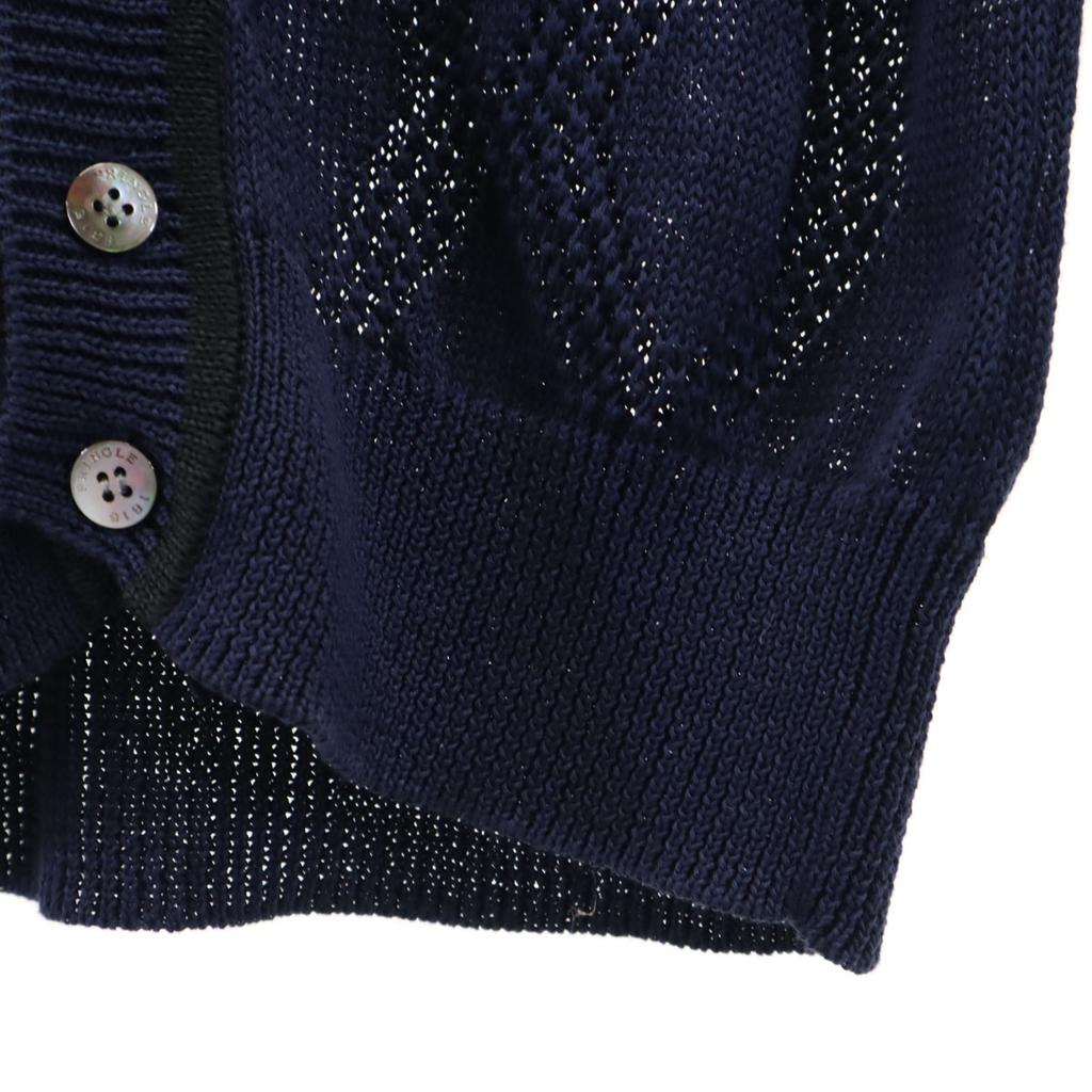 Pringle Argyle Langarm V-Ausschnitt Strick-Cardigan 38 Marine Herren Gebraucht