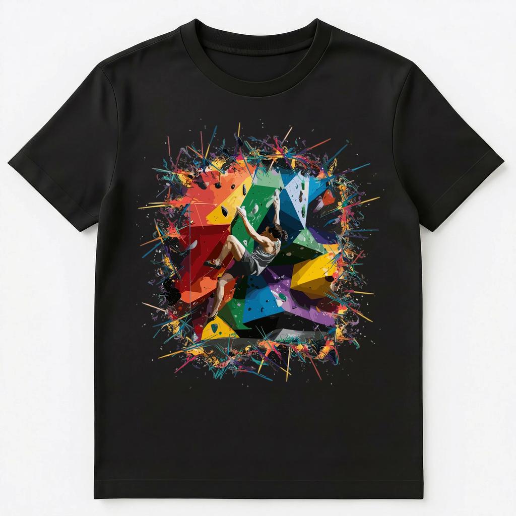 Colorful Paint Splash Climber Art Graphic Unisex T-shirt Tops Tees Unisex