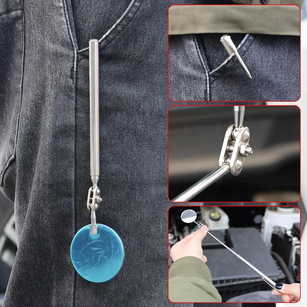 Telescoping Car Inspection Mirror 30mm 50mm Round 360 Swivel Extendable Hand Tool for Auto Mechanic Engine Repair Maintenance