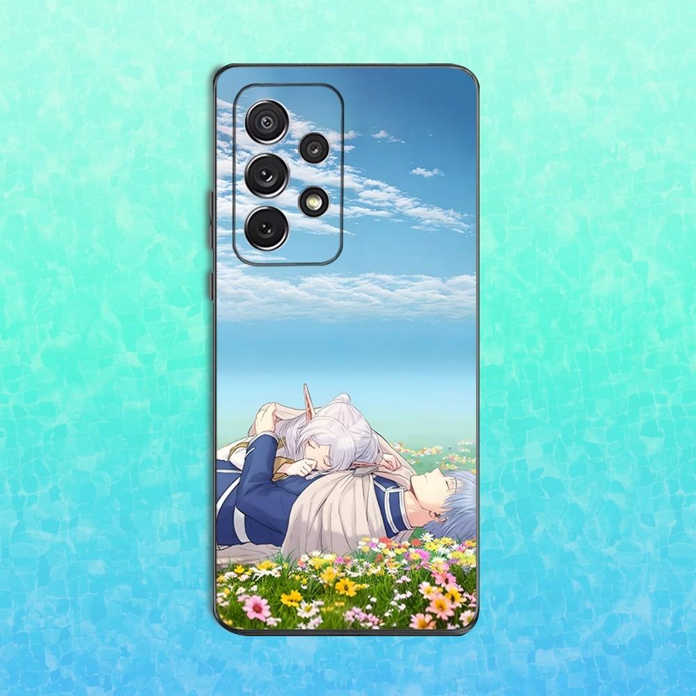 Cute F-Frierens Animation Phone Case For Samsung S25,S24,S23,S22,S21,S20,S10,Ultra,Plus,Lite,FE,Soft Silicone Black Cover