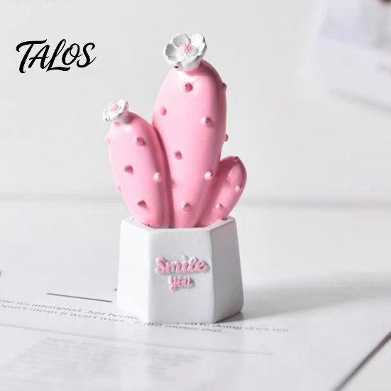 Durable Resin Home Decor Cactus Figurines Ornament, Desktop Decor, Multi-size Set Geometric Planters Ornament for Office
