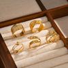 Vnox Aesthetic Geometric Rings For Women,Stainless Steel Smooth Adjustable Open Finger Ring,Elegant Jewelry Wedding Gifts
