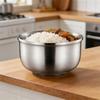304 Stainless Steel Double-Layer Insulated Anti-Scald Rice Bowl with Spoon for Kids and Home Use