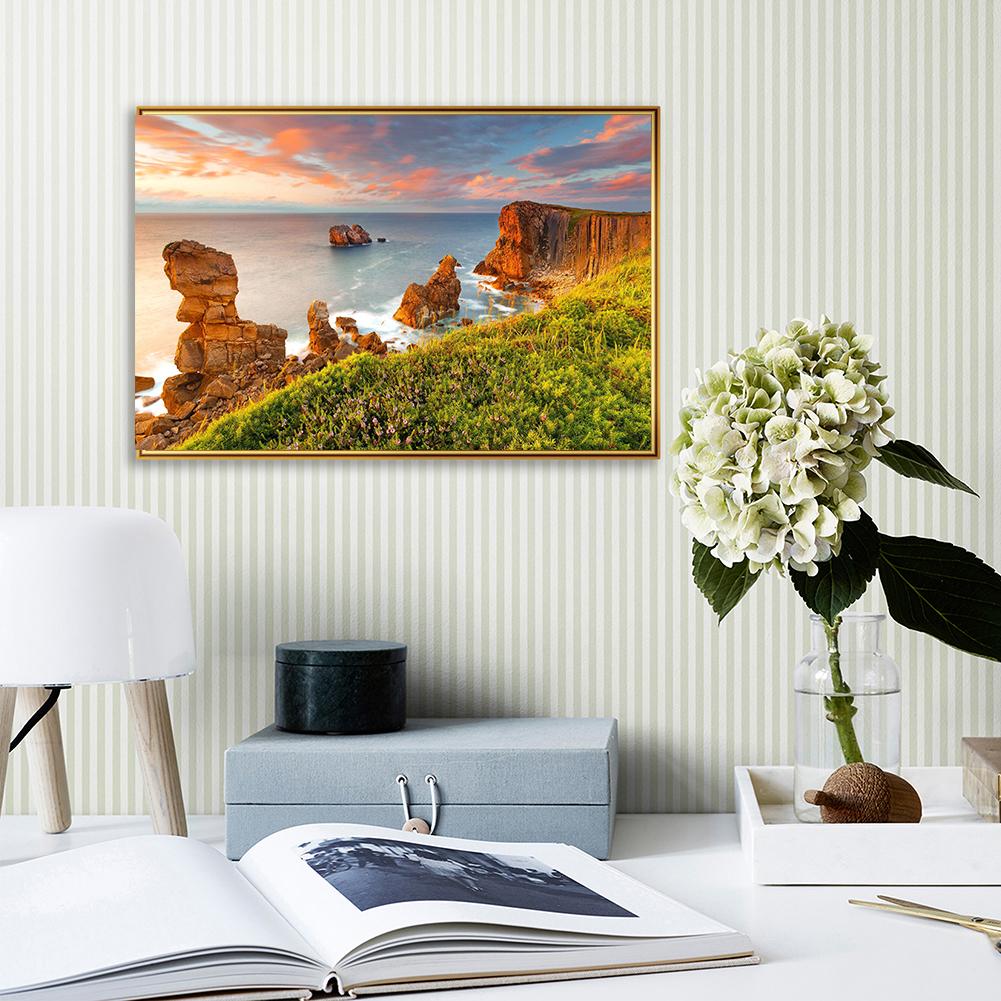 Tela Su Cornice Interna 40x80 Cm – Paesaggio Barriera Corallina Tropicale, Stampa Ecologica, Quadro Moderno Per Soggiorno E Camera Da Letto