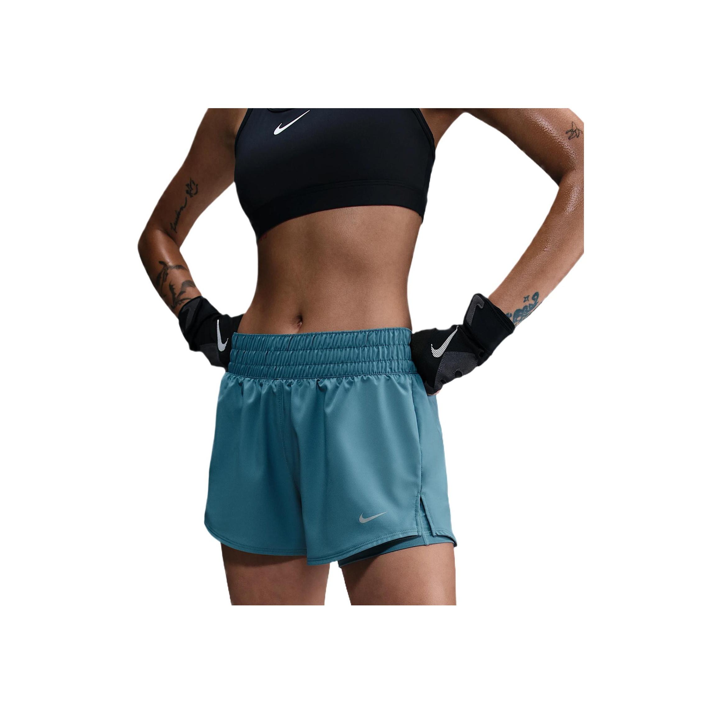 Nike Dri-Fit Stylish Comfortable Soft Casual Shorts Women Shorts Smoke-Blue DX6013-006 S