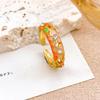 Classic Vintage Geometric Rings Engraved Gold Plated Ring Colorful Enamel Flower Rings  Engagement