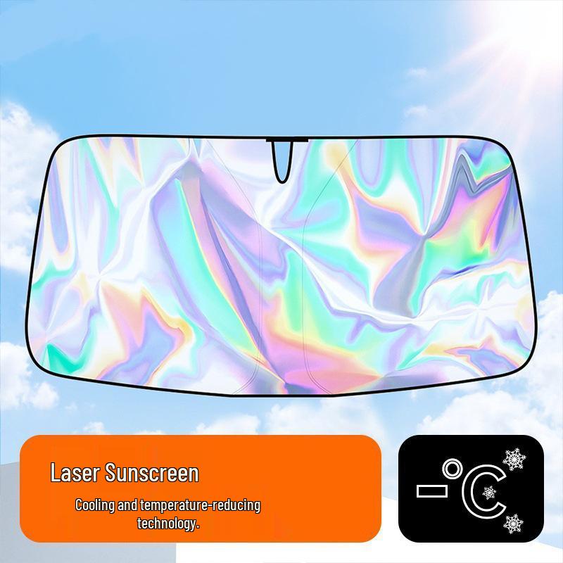 Summer Laser Windshield Sunshade with Heat Insulation