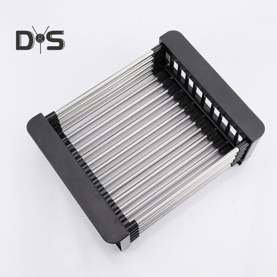 Scolapiatti in acciaio inossidabile, design retrattile, grande capacità, antiruggine, resistente alla corrosione, organizer per lavello da cucina