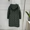 Womens Mid-Length Down Coat With Hood Slim Fit Knee-Length Lightweight Warm Outerwear In Black Beige Coffee Forest Green