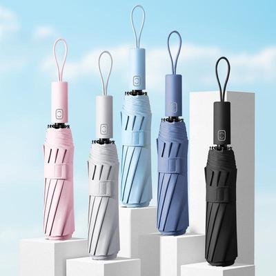 Automatic Minimalist Sun & Rain Folding Umbrella - Stylish Logo Gift