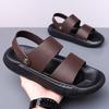 Fashion Brand New Men's Breathable Soft Soled Two On Sandals for Summer Fashion Comfortable Top Layer Cowhide Casual Leather Beach Shoes