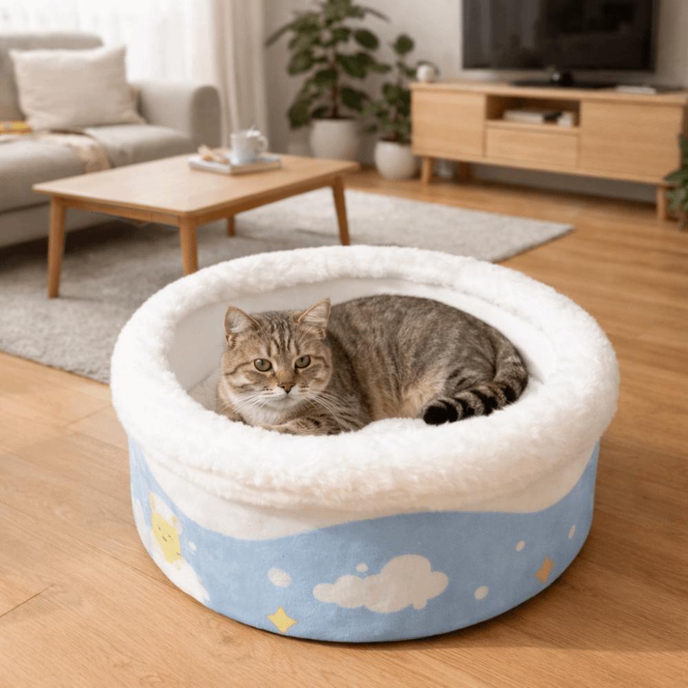 Thicken Plush Pet Nest Round Cat Sleeping Bag Universal Bathtub Cat Bed  for Cats and Dogs