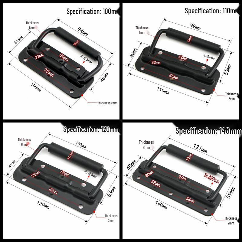 304 Stainless Steel Spring Loaded Folding Handle for Wooden Toolbox