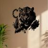 1 Stück Tiger Metall Wandkunst, Tier Wandbild Skulptur, Rostbeständig für Wohnzimmer Gartenzaun Dekor, Neujahrs Weihnachtsgeschenk für Tierliebhaber